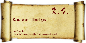 Kauser Ibolya névjegykártya